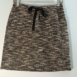 NEW Ann Taylor LOFT Skirt Size Small Tweed Short Pencil Elastic Drawstring Waist
